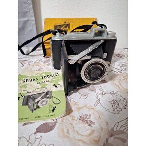 Vintage Kodak Tourist Folding Film Camera MINT condition Kodet F 12.5 Lens Box